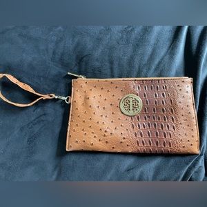Faux Ostrich Clutch